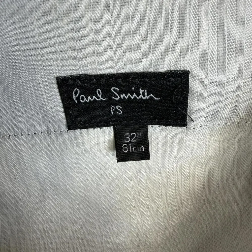 Paul Smith Dress Pants Mens 32x33 Gray Mohair Cotton Blend Slim Flat Front